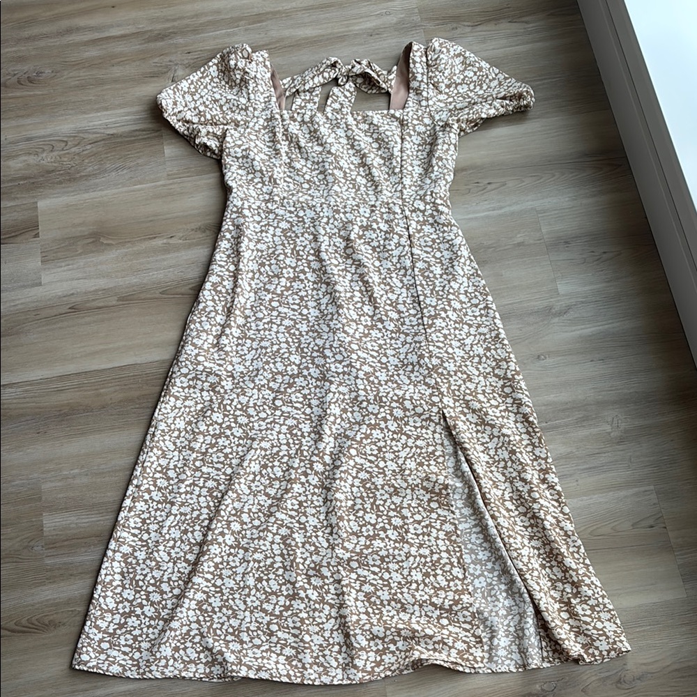 Floral Tan Dress